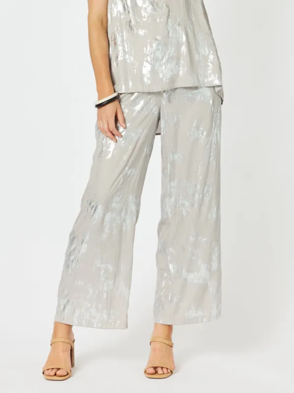 Champagne Foil Wide Leg Pant - Champagne sold by RC & Co