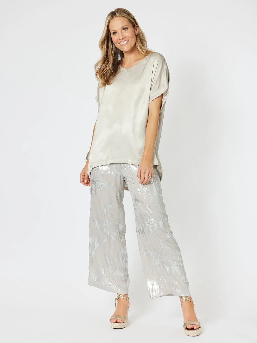 Champagne Foil Wide Leg Pant - Champagne sold by RC & Co product image thumbnail 2