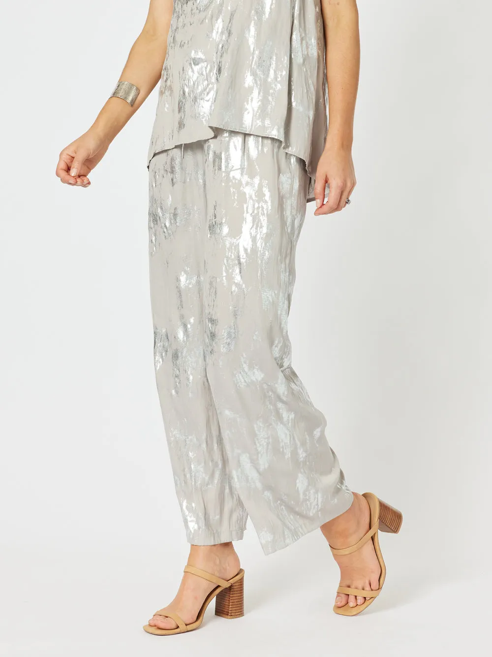Champagne Foil Wide Leg Pant - Champagne sold by RC & Co product image thumbnail 4