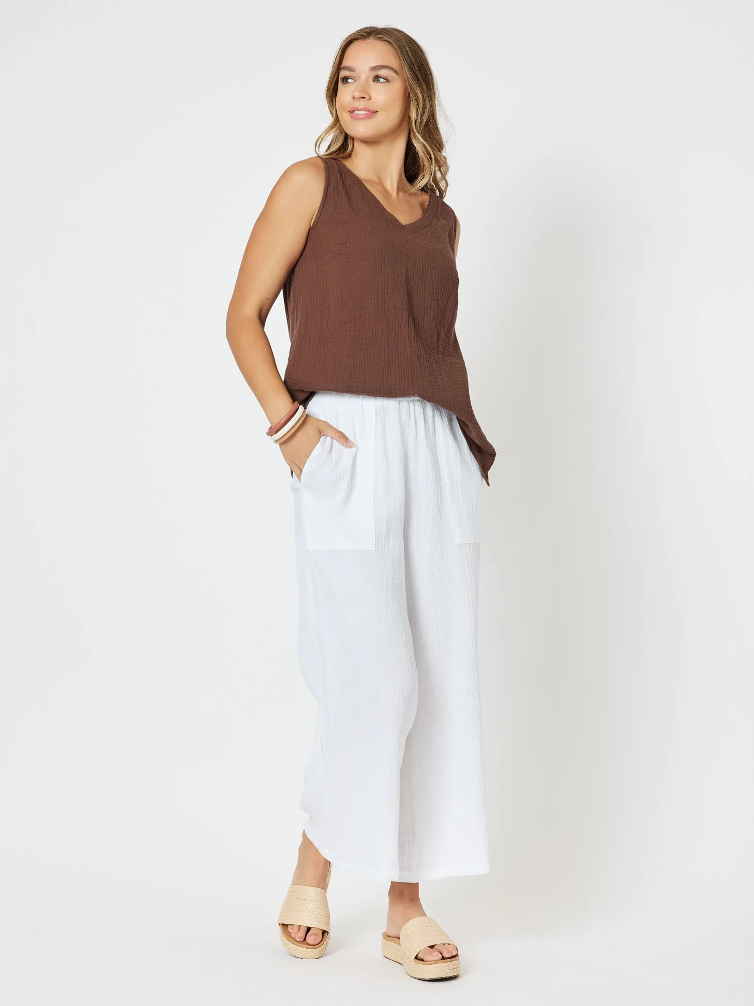 Byron Cotton Tank Top - Chocolate sold by RC & Co product image thumbnail 5