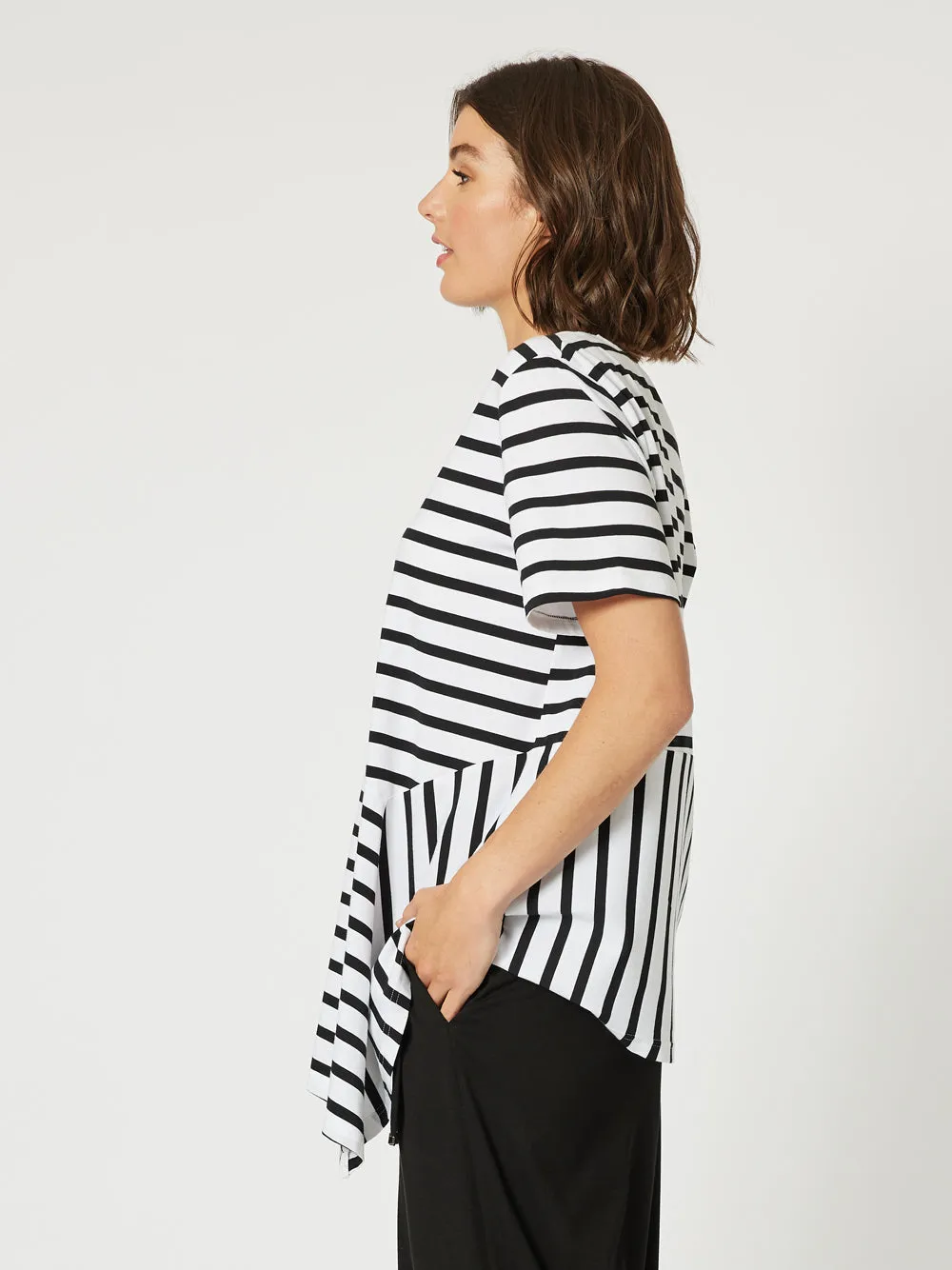 Stripe Spliced Tee - Black/White sold by RC & Co product image thumbnail 5
