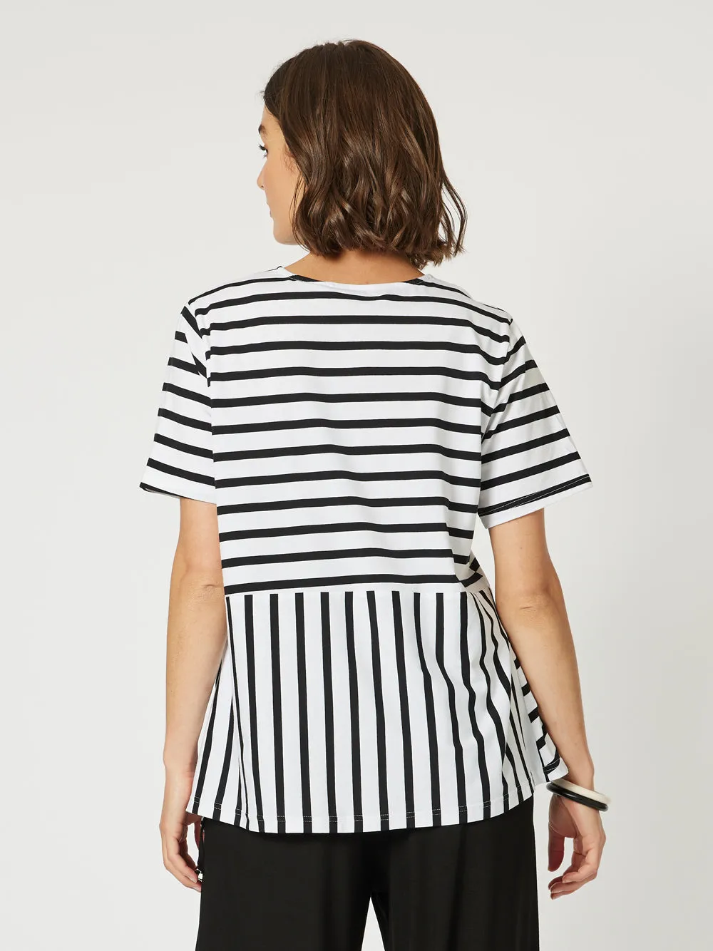 Stripe Spliced Tee - Black/White sold by RC & Co product image thumbnail 4
