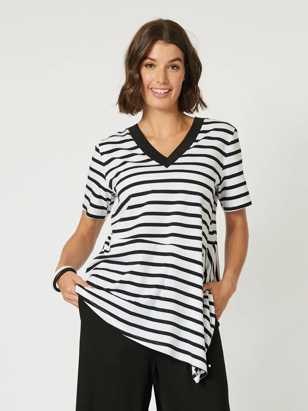 Stripe Spliced Tee - Black/White sold by RC & Co product image thumbnail 3