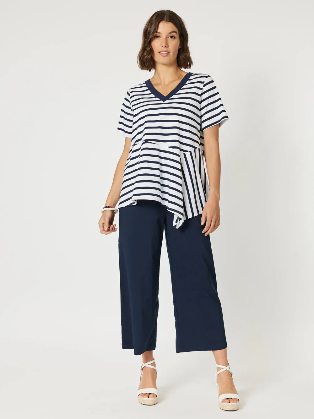 Stripe Spliced T-shirt - Navy/White sold by RC & Co product image thumbnail 2