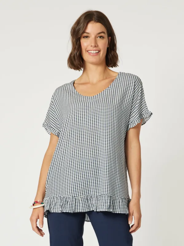 Check Me Out Ruffle Top - Navy sold by RC & Co