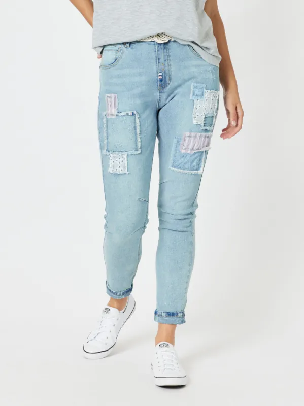 Taylor Patch High Rise Skinny Leg Jeans - Denim sold by RC & Co
