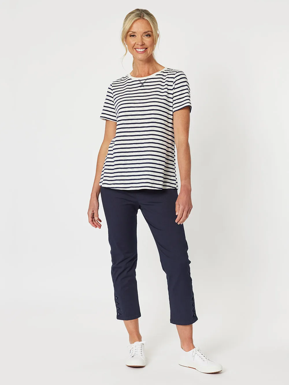 Charlie Cotton Twill Stretch Capri Pant - Navy sold by RC & Co product image thumbnail 3