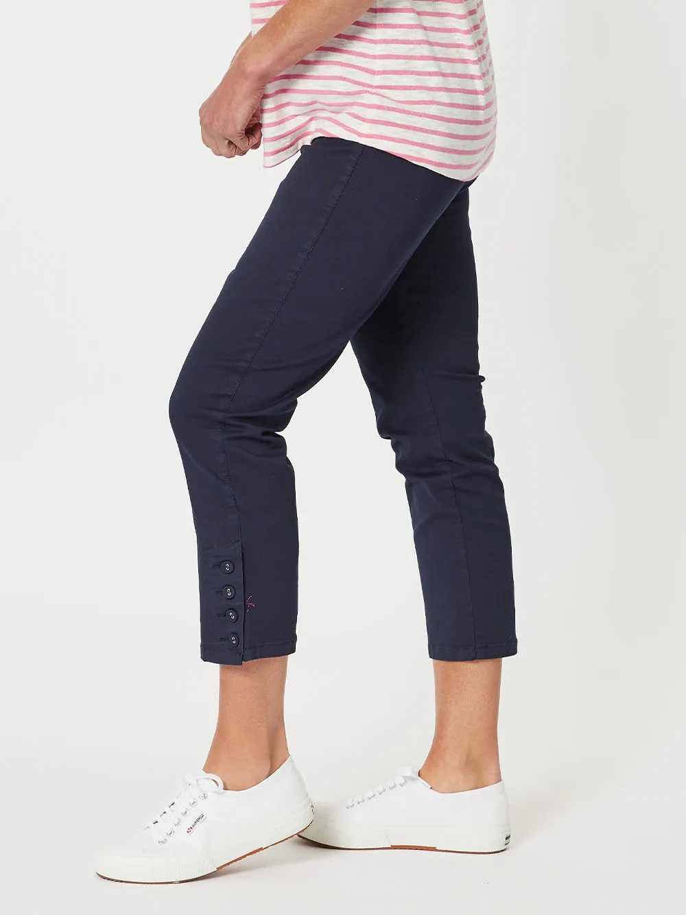 Charlie Cotton Twill Stretch Capri Pant - Navy sold by RC & Co product image thumbnail 4