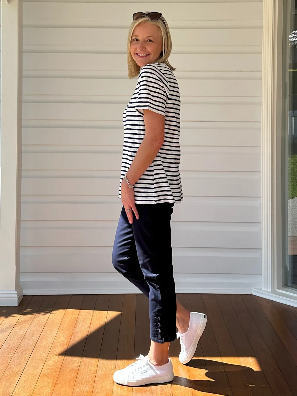 Charlie Cotton Twill Stretch Capri Pant - Navy sold by RC & Co product image thumbnail 5