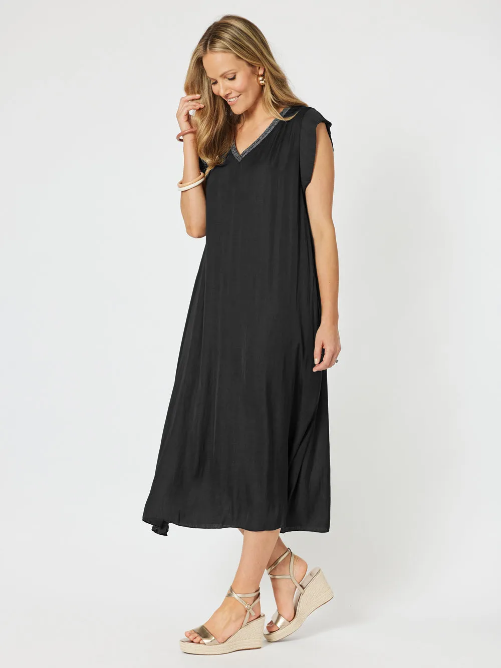 Traveller Luxe V Neck Dress - Black sold by RC & Co product image thumbnail 5