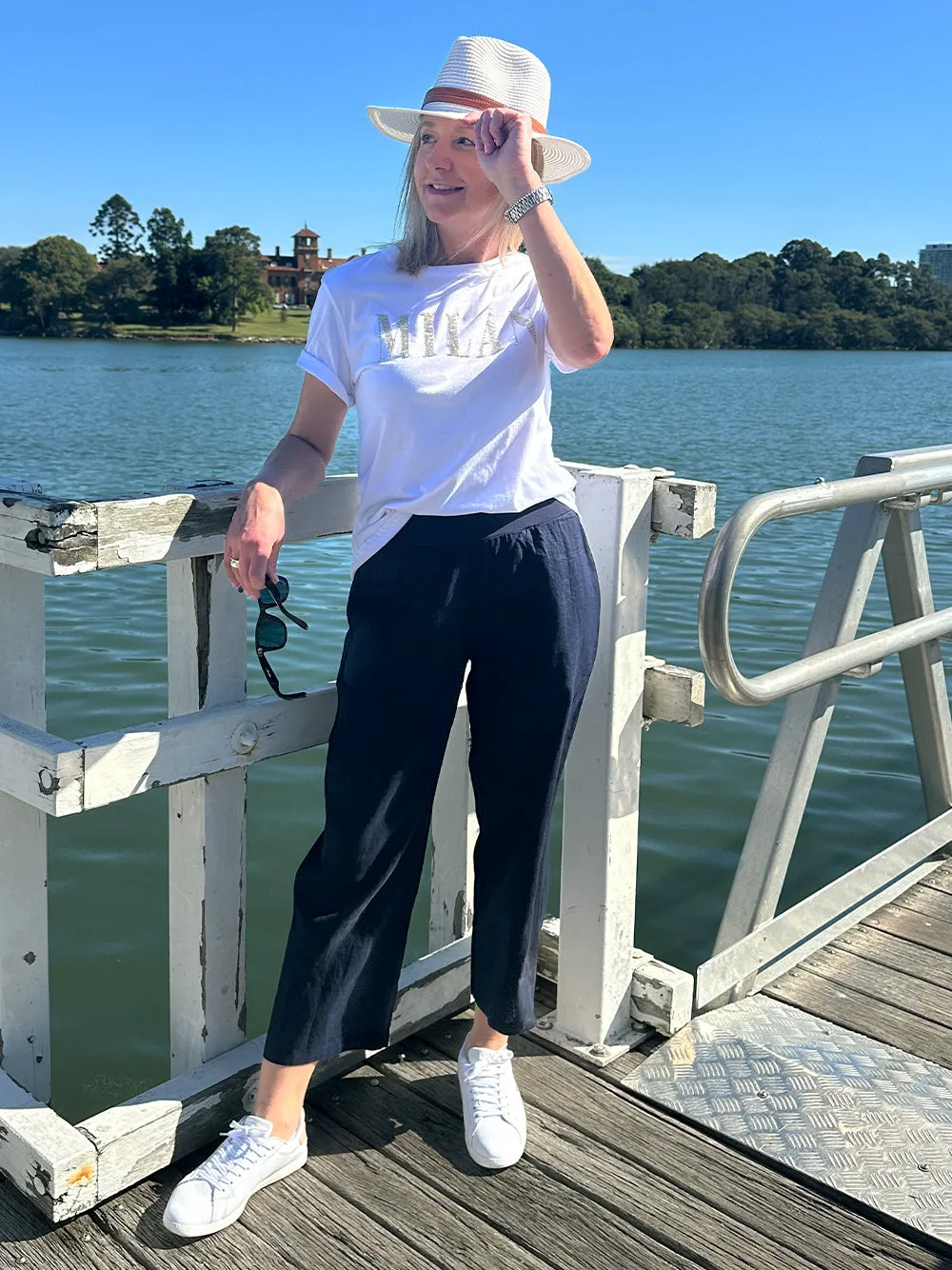 Milan Beaded Cotton T-shirt - Silver sold by RC & Co product image thumbnail 2