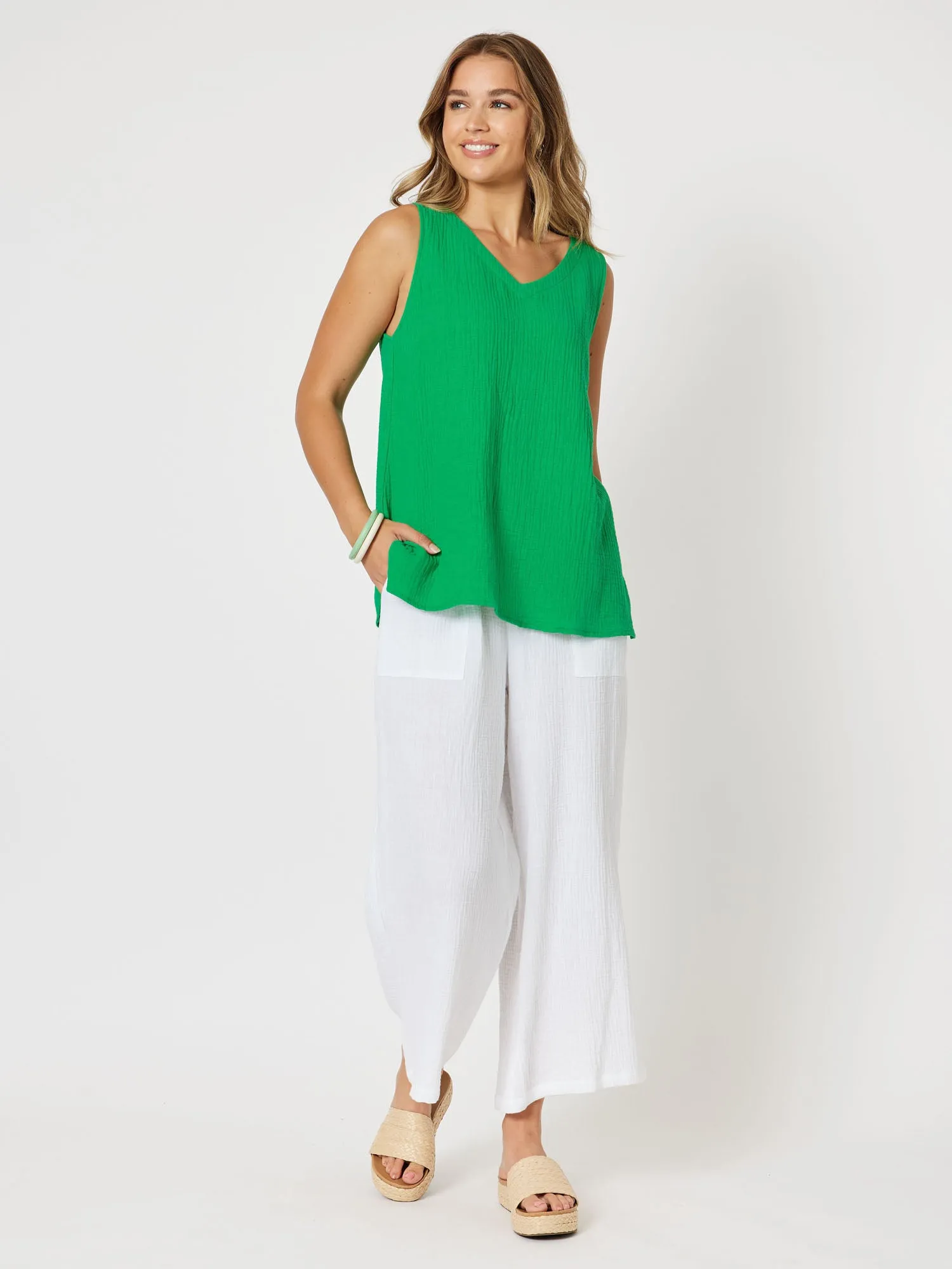 Byron Cotton Tank Top - Emerald sold by RC & Co product image thumbnail 5