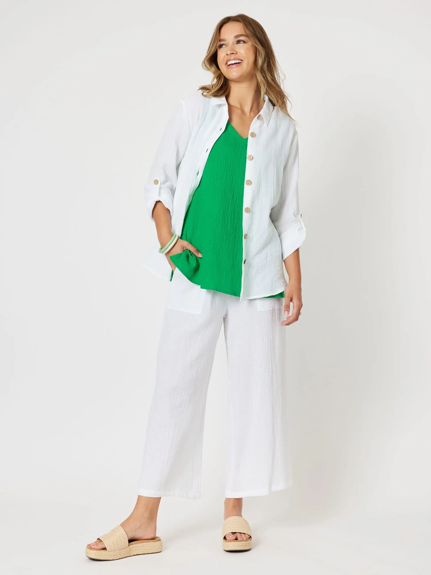 Byron Cotton Tank Top - Emerald sold by RC & Co product image thumbnail 2