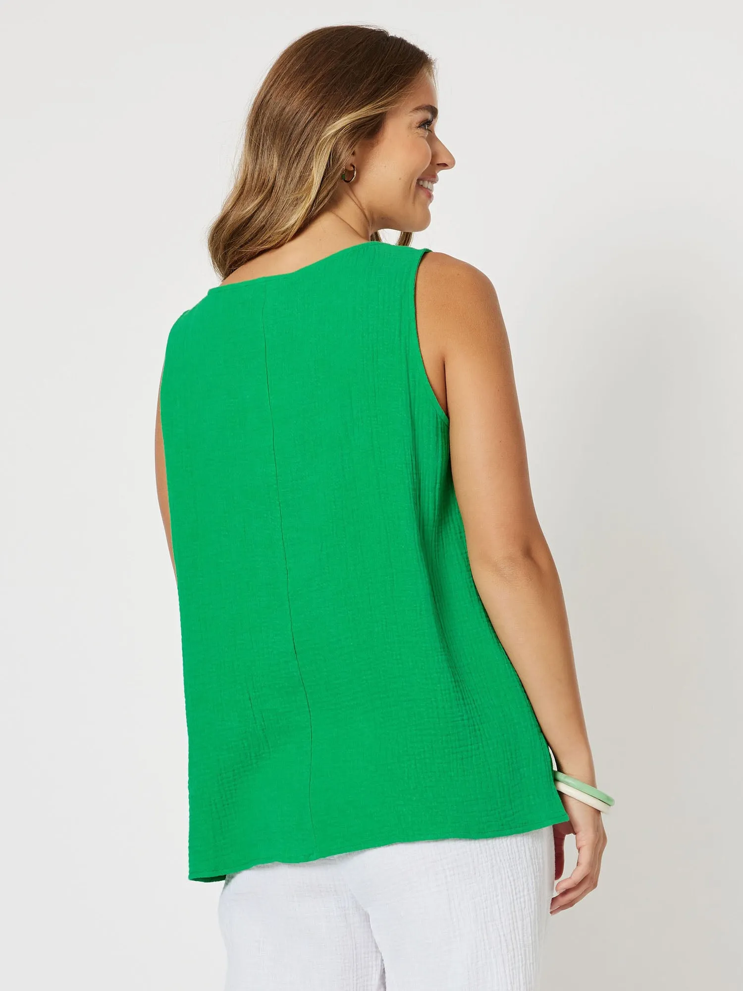 Byron Cotton Tank Top - Emerald sold by RC & Co product image thumbnail 4