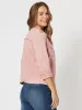 Military Style Denim Jacket - Pink sold by RC & Co