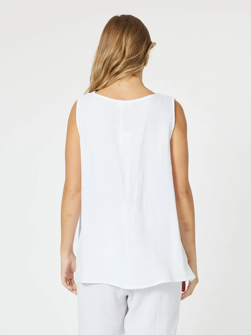 Byron Cotton Tank Top - White sold by RC & Co product image thumbnail 5