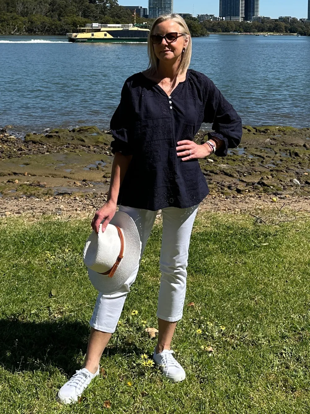 Mila Cotton Lace Top - Navy sold by RC & Co product image thumbnail 2