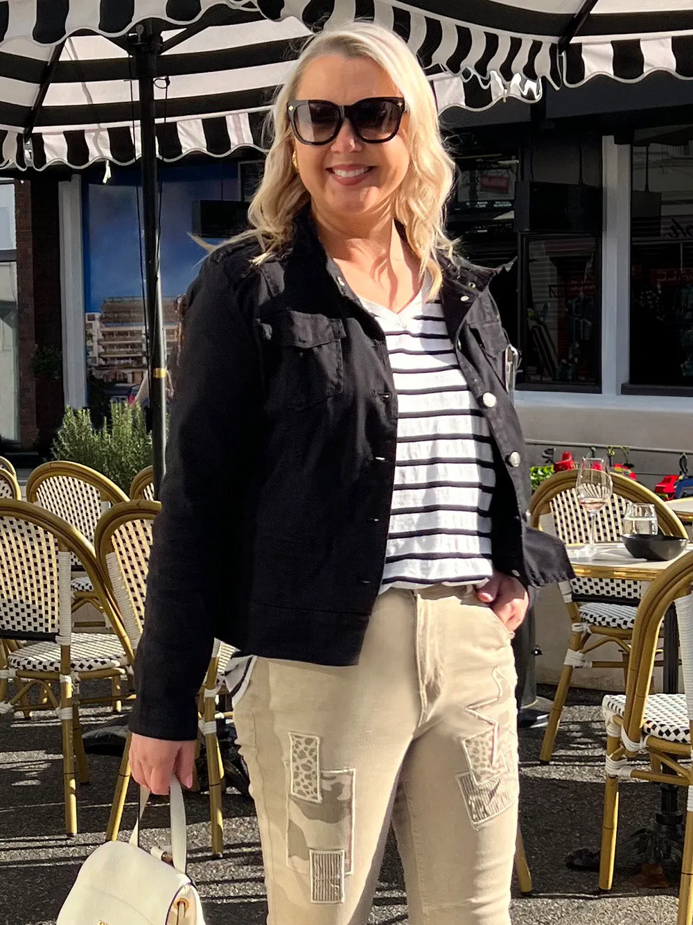 Military Style Denim Jacket - Black sold by RC & Co product image thumbnail 2