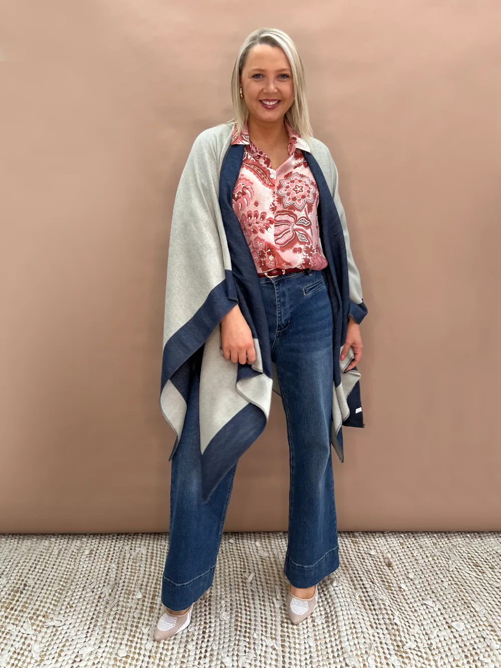 Reversible Wrap - Navy/Stone sold by RC & Co product image thumbnail 2