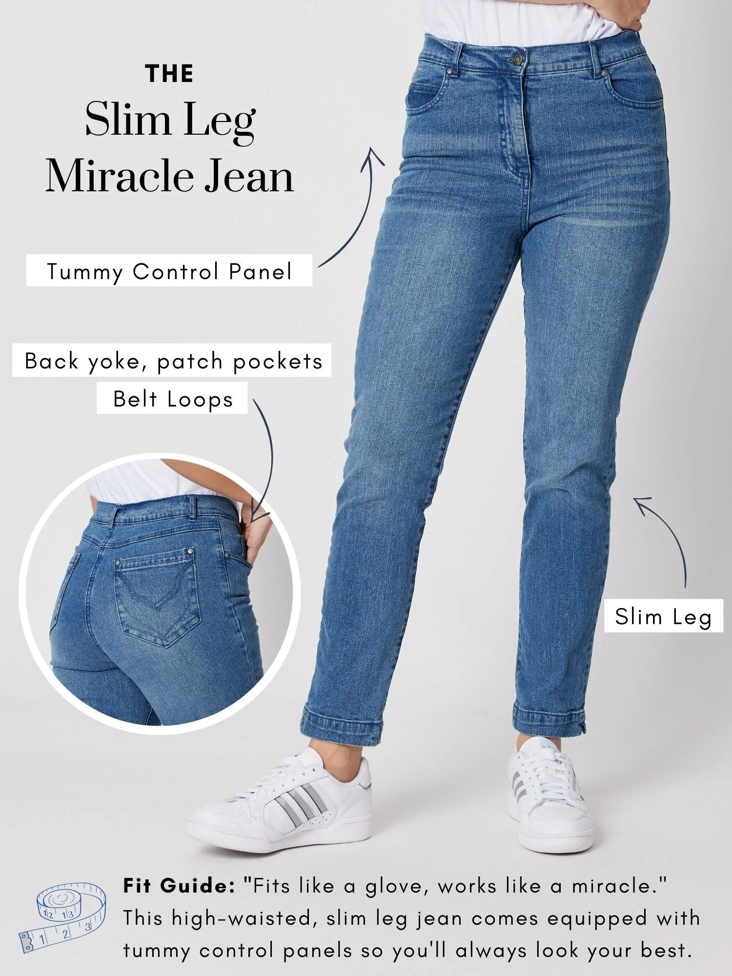 Miracle High Rise Jean - Washed Denim sold by RC & Co product image thumbnail 3