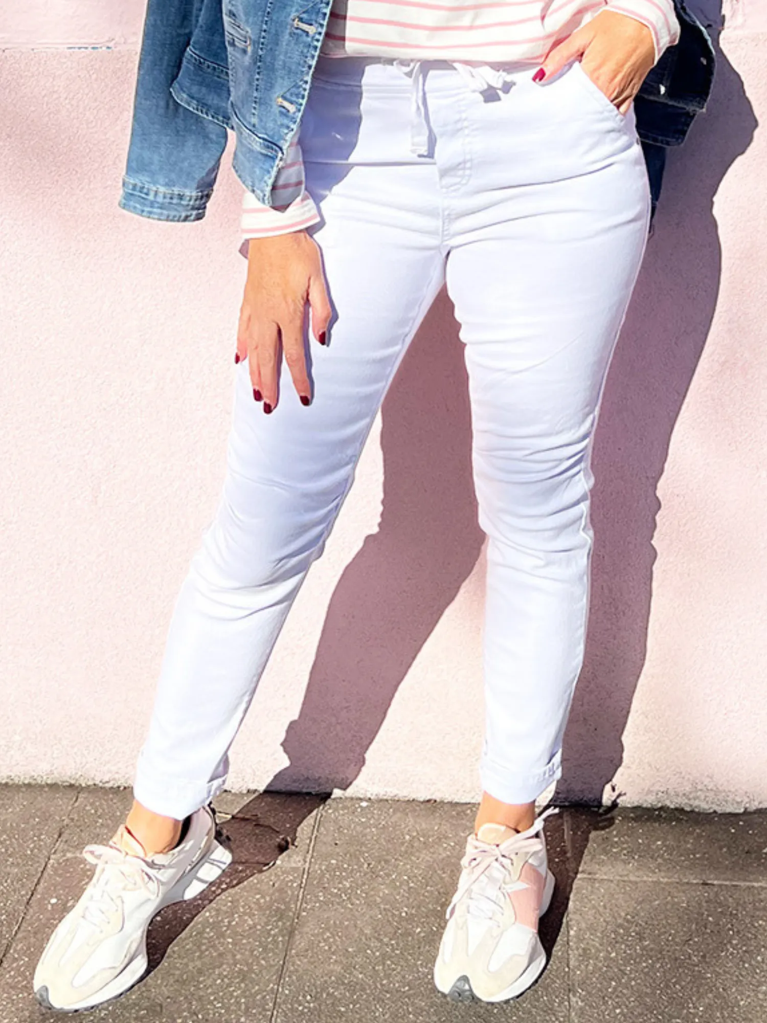 London Stretch Jogger Jean - White sold by RC & Co