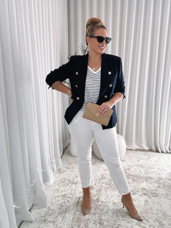 Marvel High Rise Stretch Jean - White sold by RC & Co