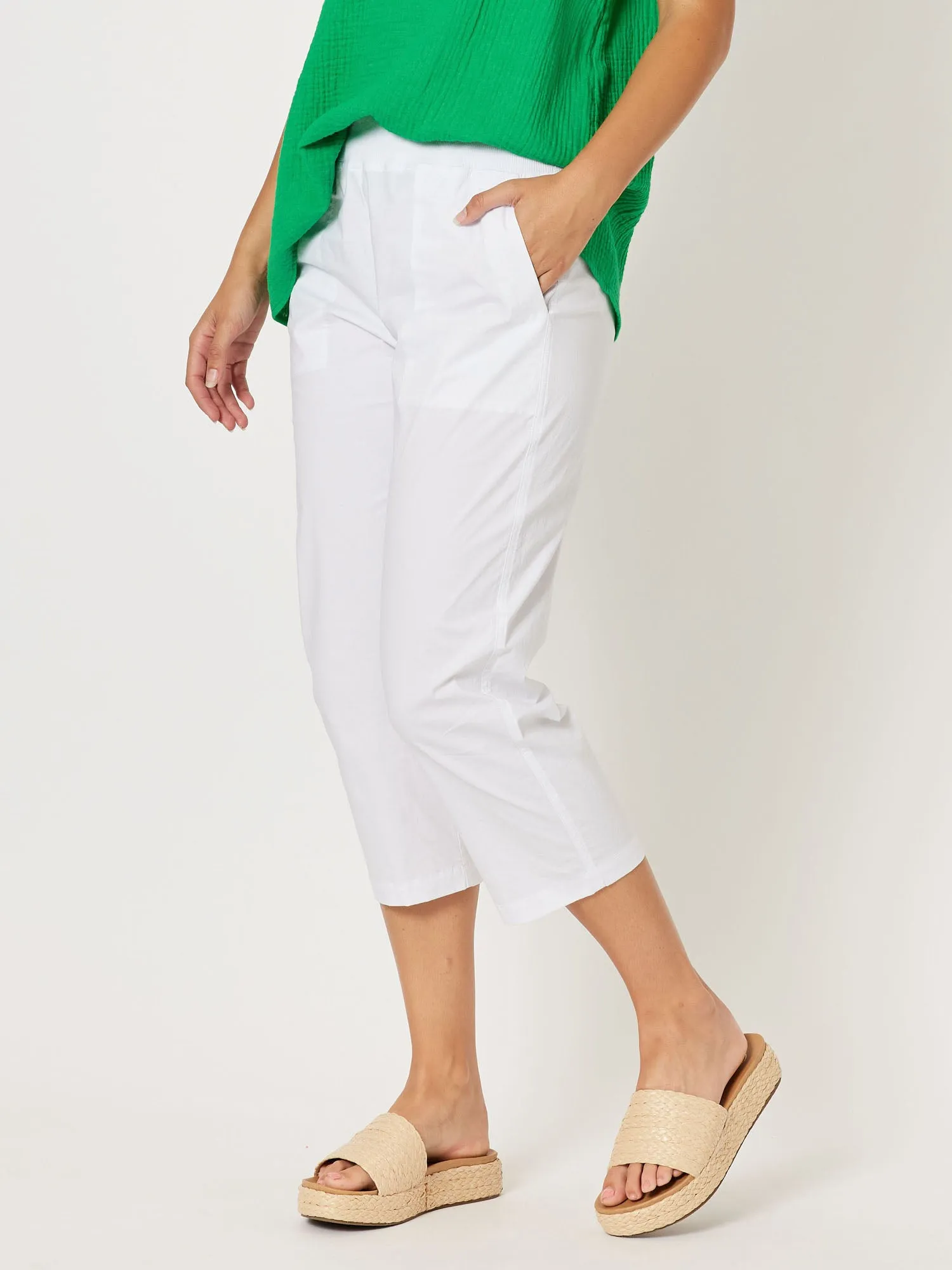 Santorini Cotton Capri Pant - White sold by RC & Co product image thumbnail 5