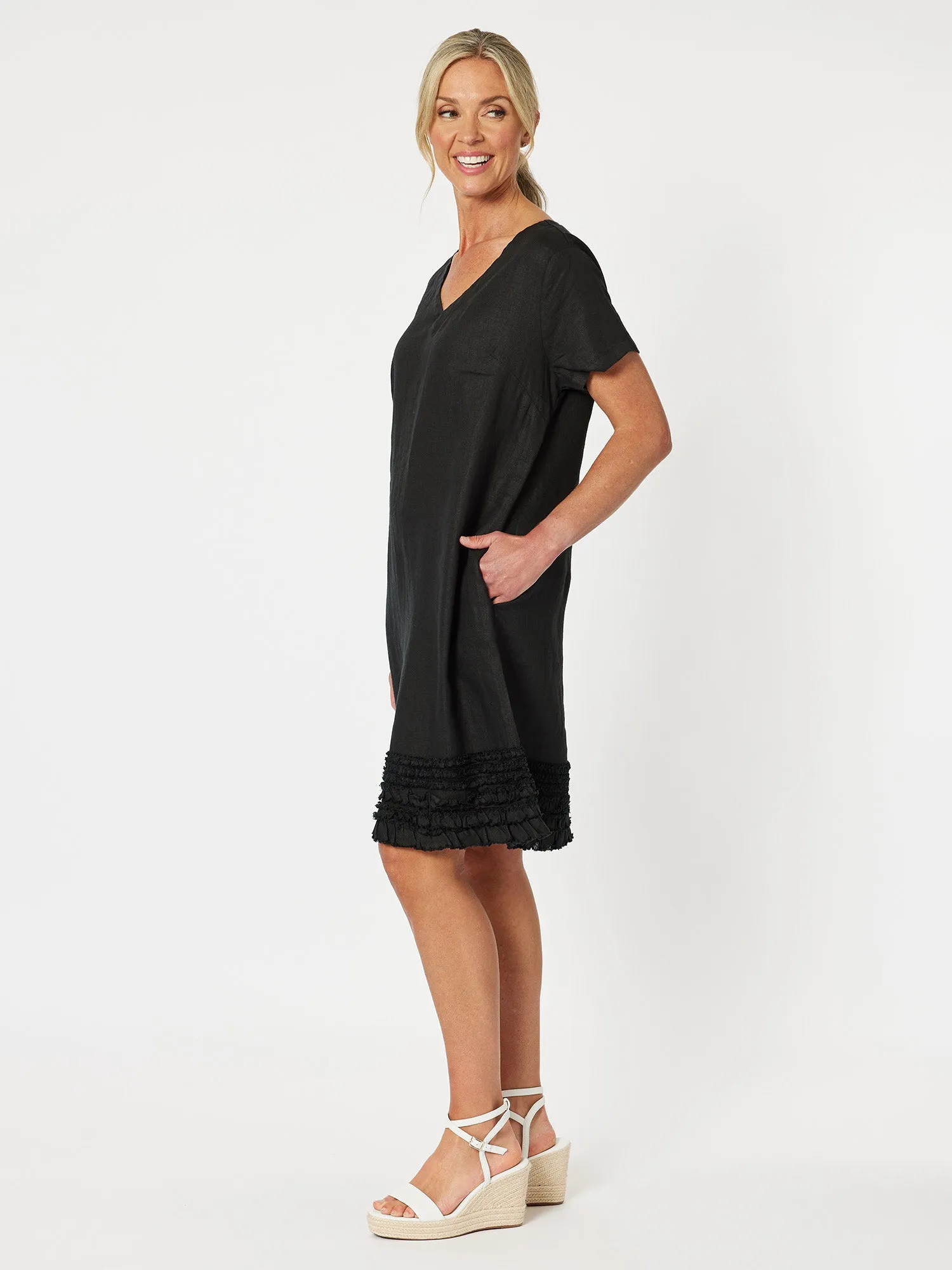 Chic Linen Shift Dress - Black sold by RC & Co product image thumbnail 2