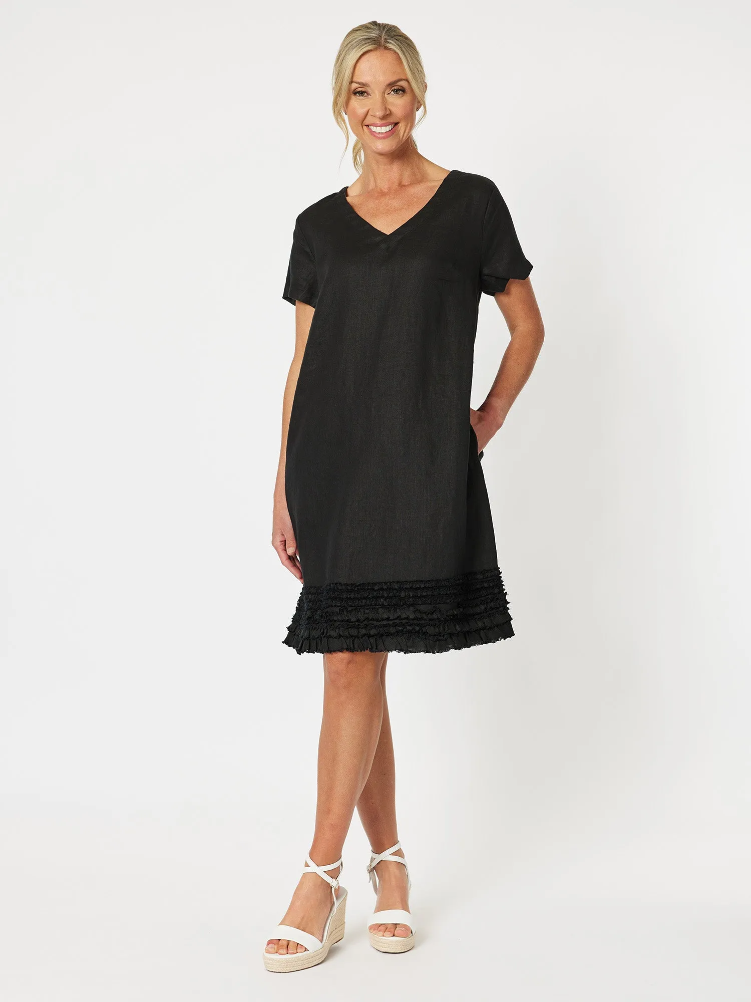 Chic Linen Shift Dress - Black sold by RC & Co