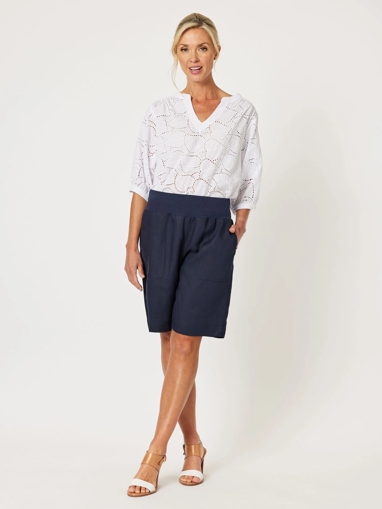 Jordan Linen Short - Navy sold by RC & Co product image thumbnail 2