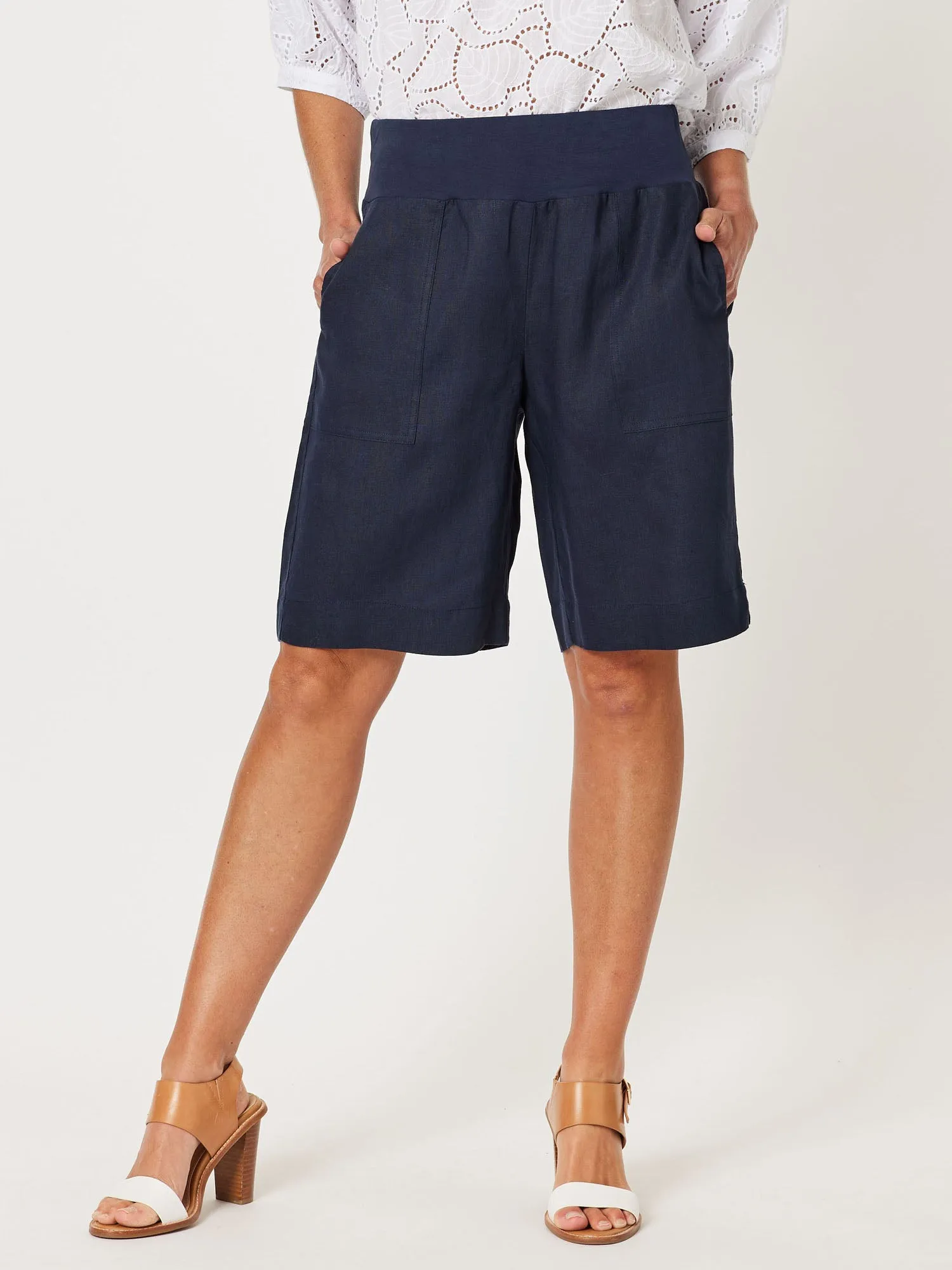 Jordan Linen Short - Navy sold by RC & Co