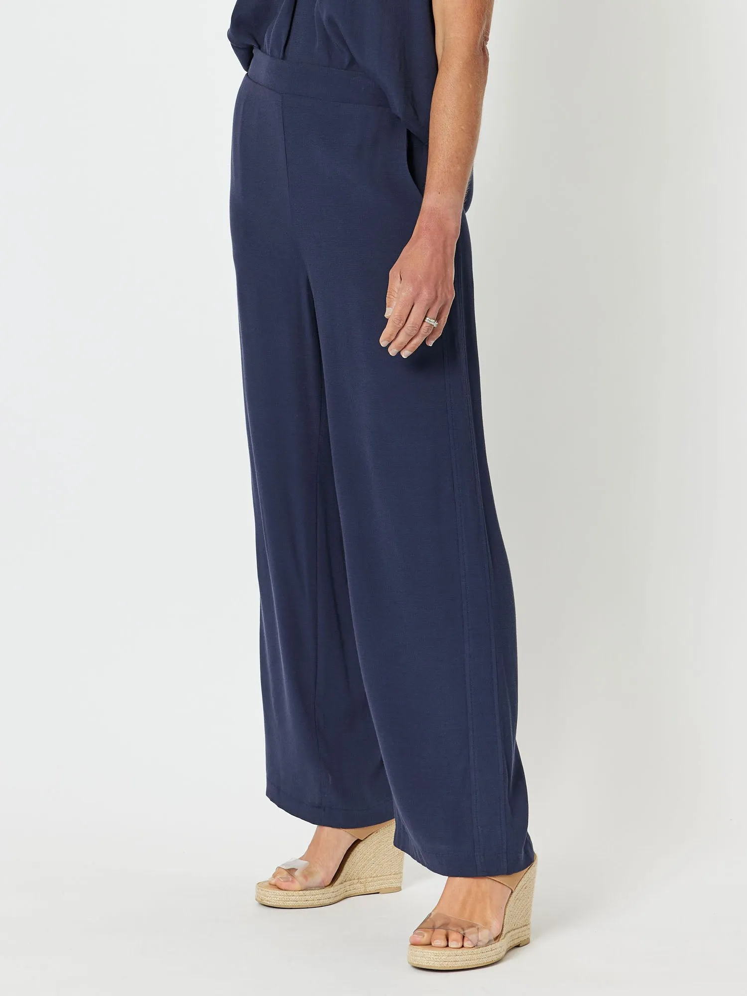 Tuxedo Wide Leg Pull On Pant - Navy sold by RC & Co product image thumbnail 3