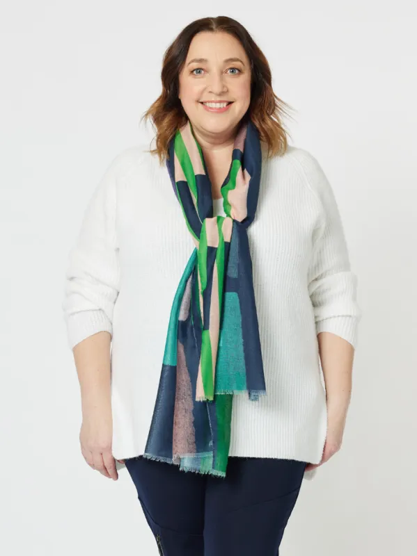 Paint Box Printed Scarf - Black sold by RC & Co
