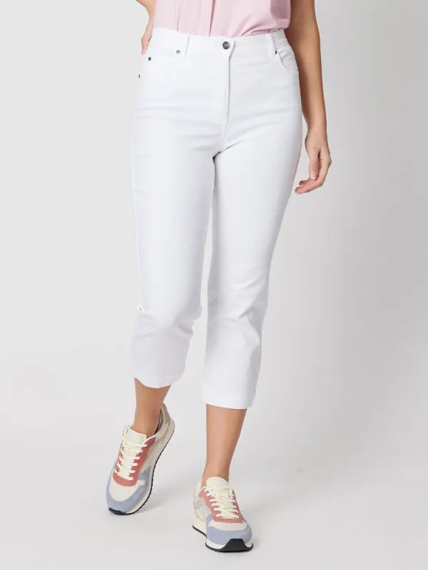 Miracle High Rise Cropped Jean - White sold by RC & Co