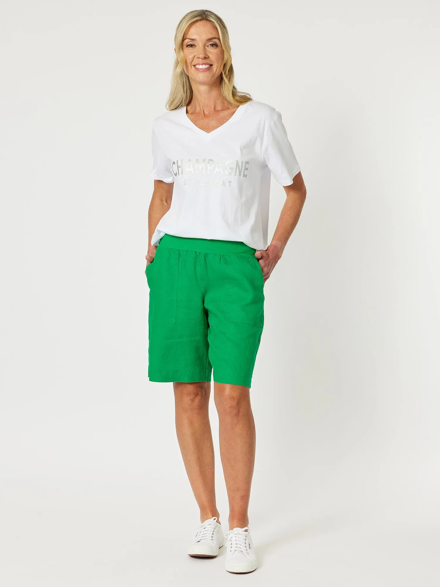 Jordan Linen Short - Emerald sold by RC & Co product image thumbnail 5