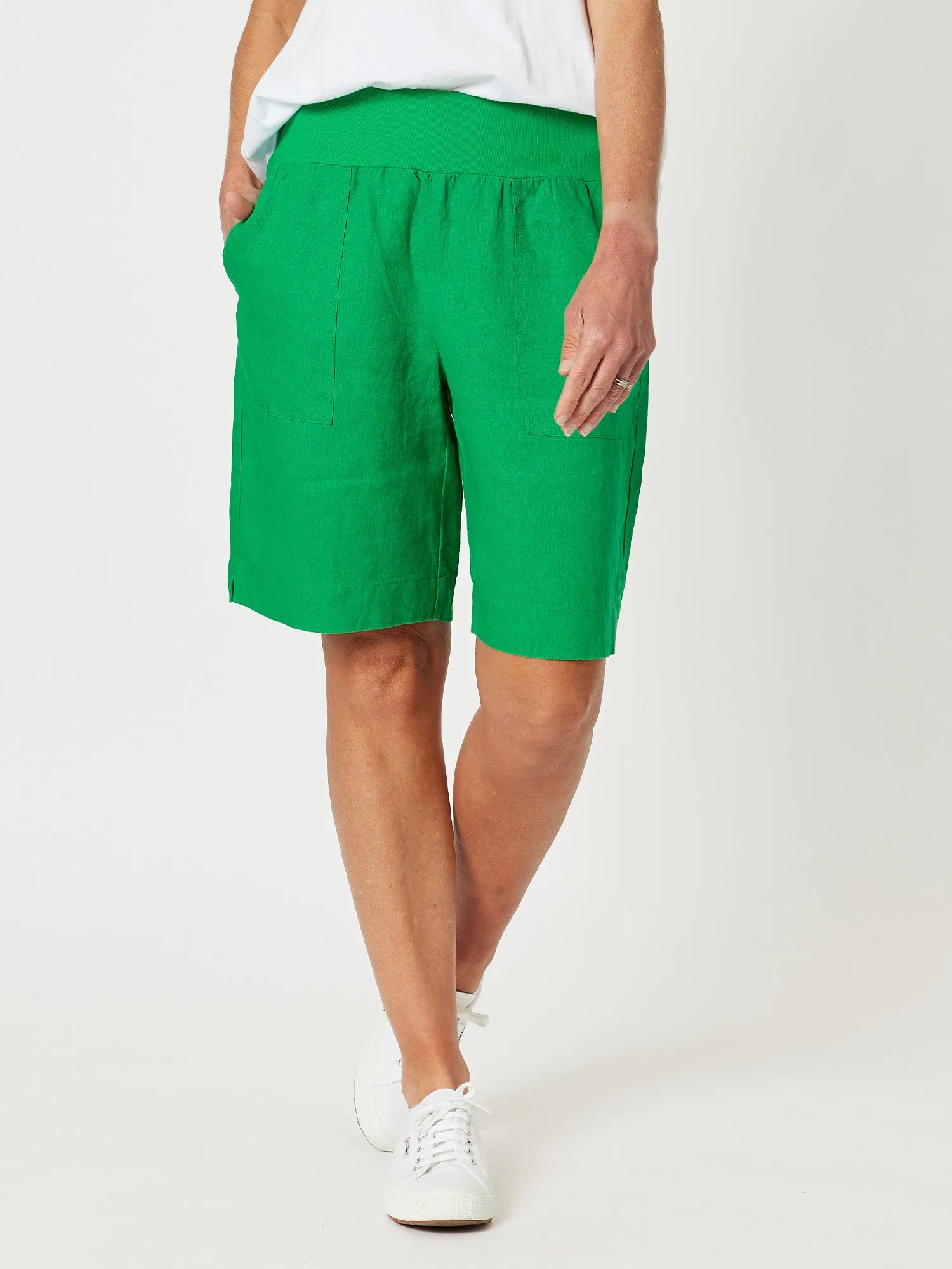 Jordan Linen Short - Emerald sold by RC & Co