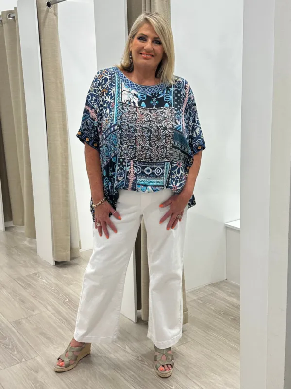 Maddy High Rise Wide Leg Jean - White sold by RC & Co