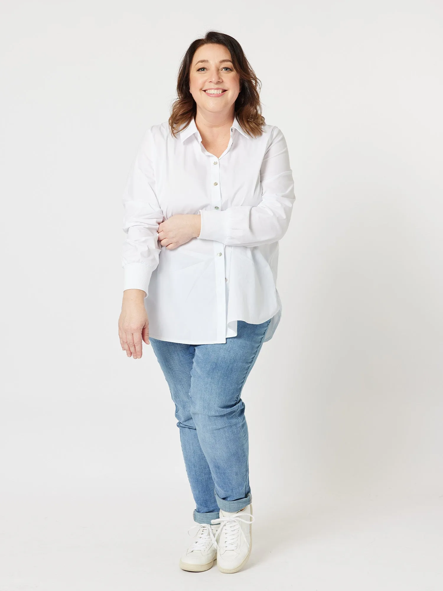 Jana Rib Cuff Shirt - White sold by RC & Co product image thumbnail 4