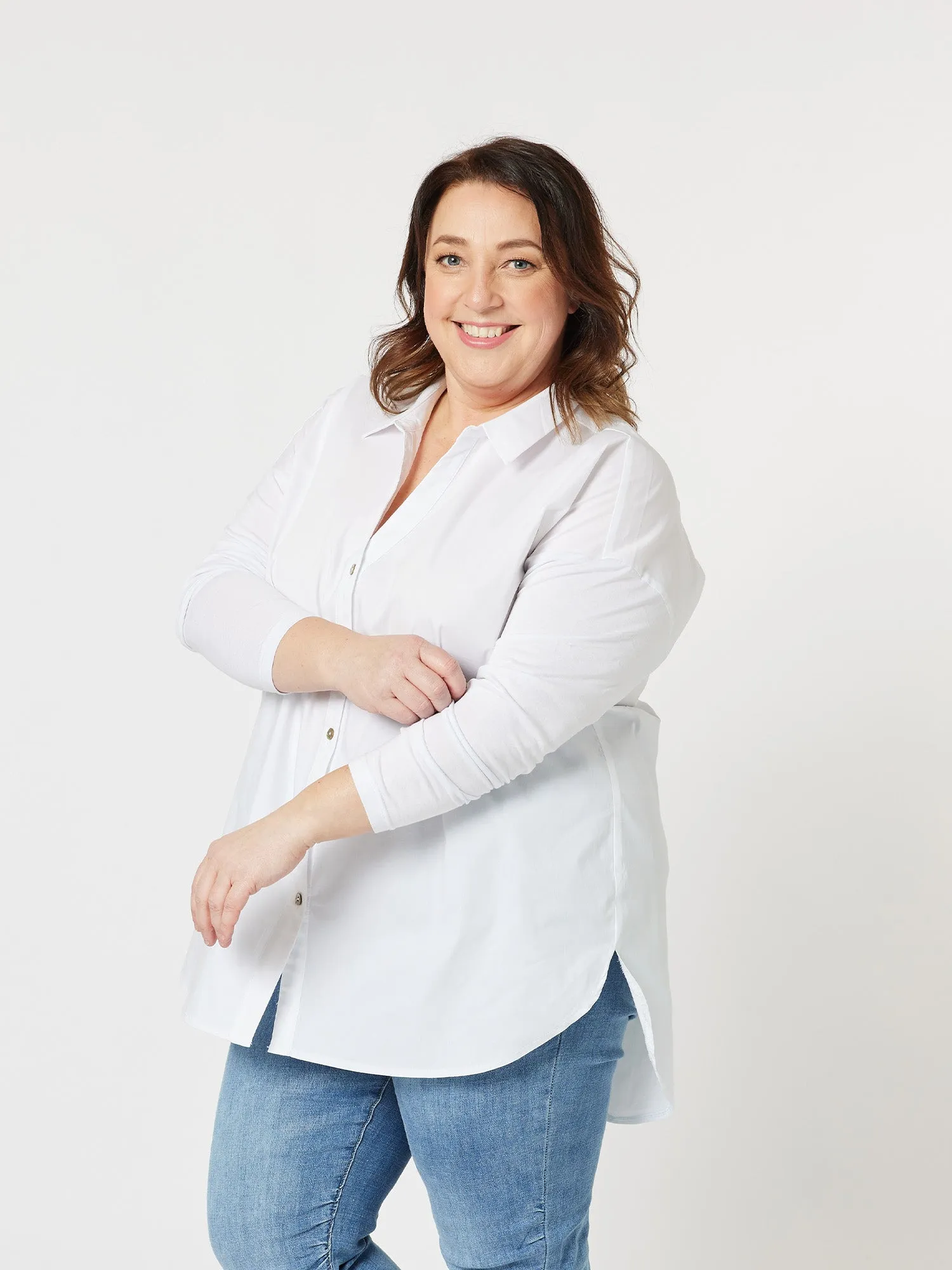 Julia Jersey Sleeve Shirt - White sold by RC & Co product image thumbnail 5