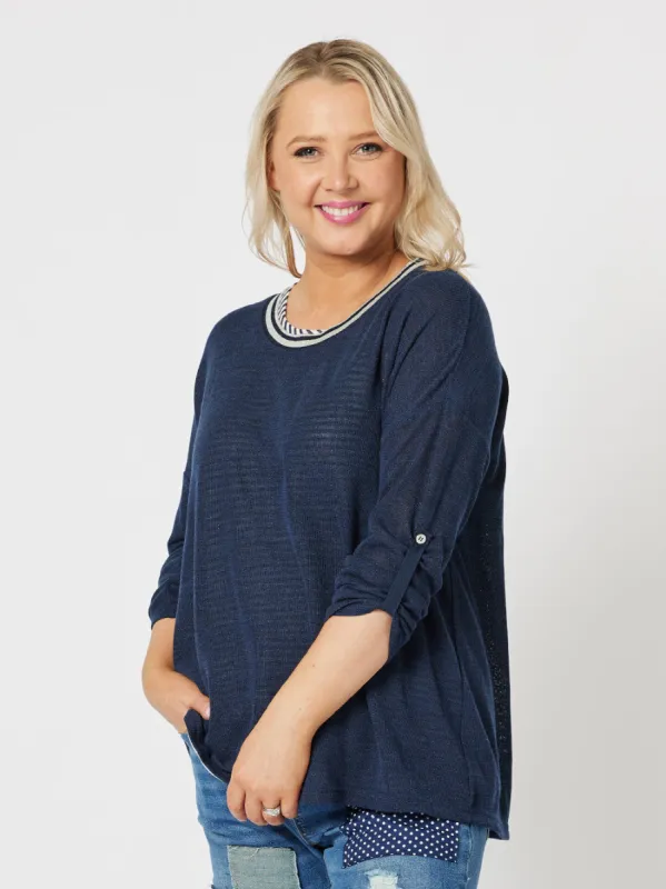 Lily 2 In 1 Top - Navy sold by RC & Co