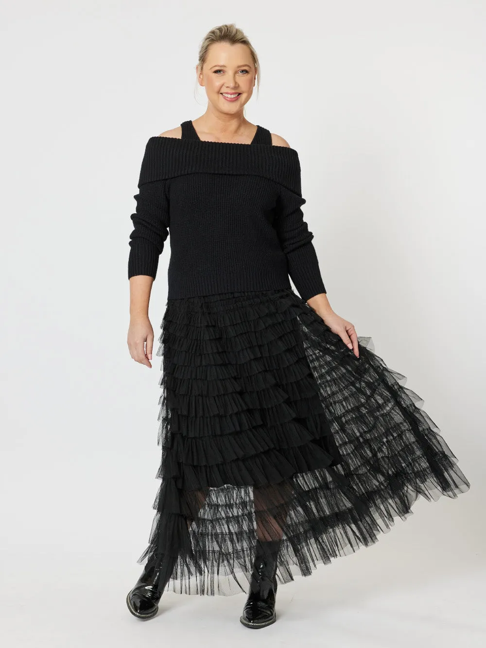 Charlotte Off The Shoulder Jumper - Black sold by RC & Co product image thumbnail 2