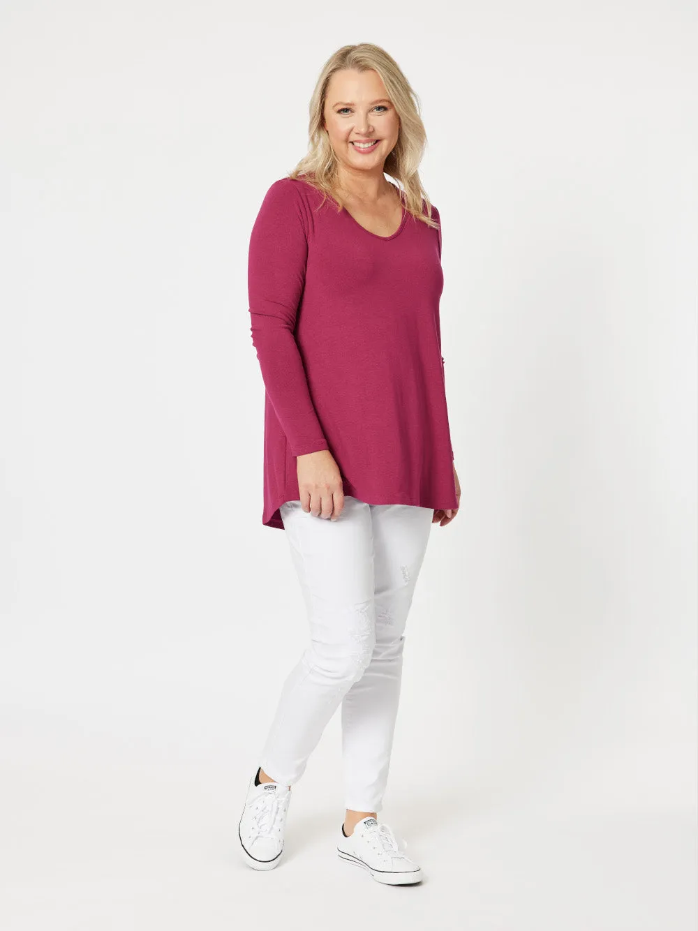 Keely Long Sleeve Top - Magenta sold by RC & Co product image thumbnail 2