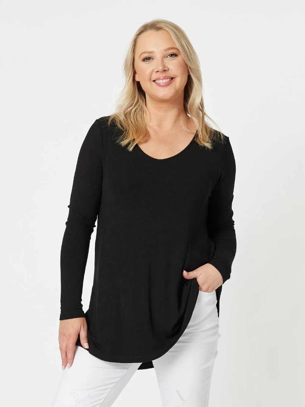 Keely Long Sleeve Top - Black sold by RC & Co