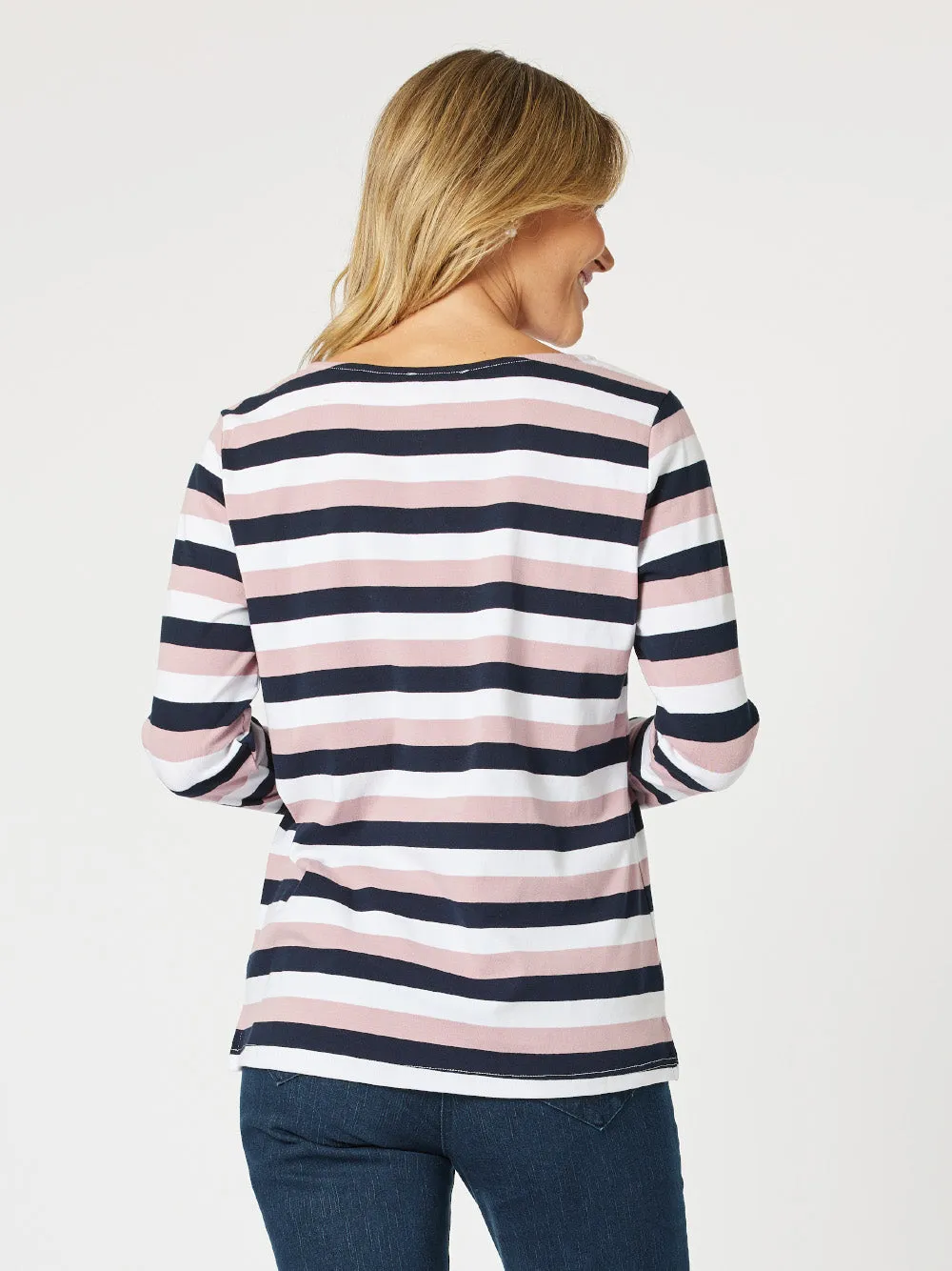 Laguna Stripe Long Sleeve Tee - Orchid sold by RC & Co product image thumbnail 4