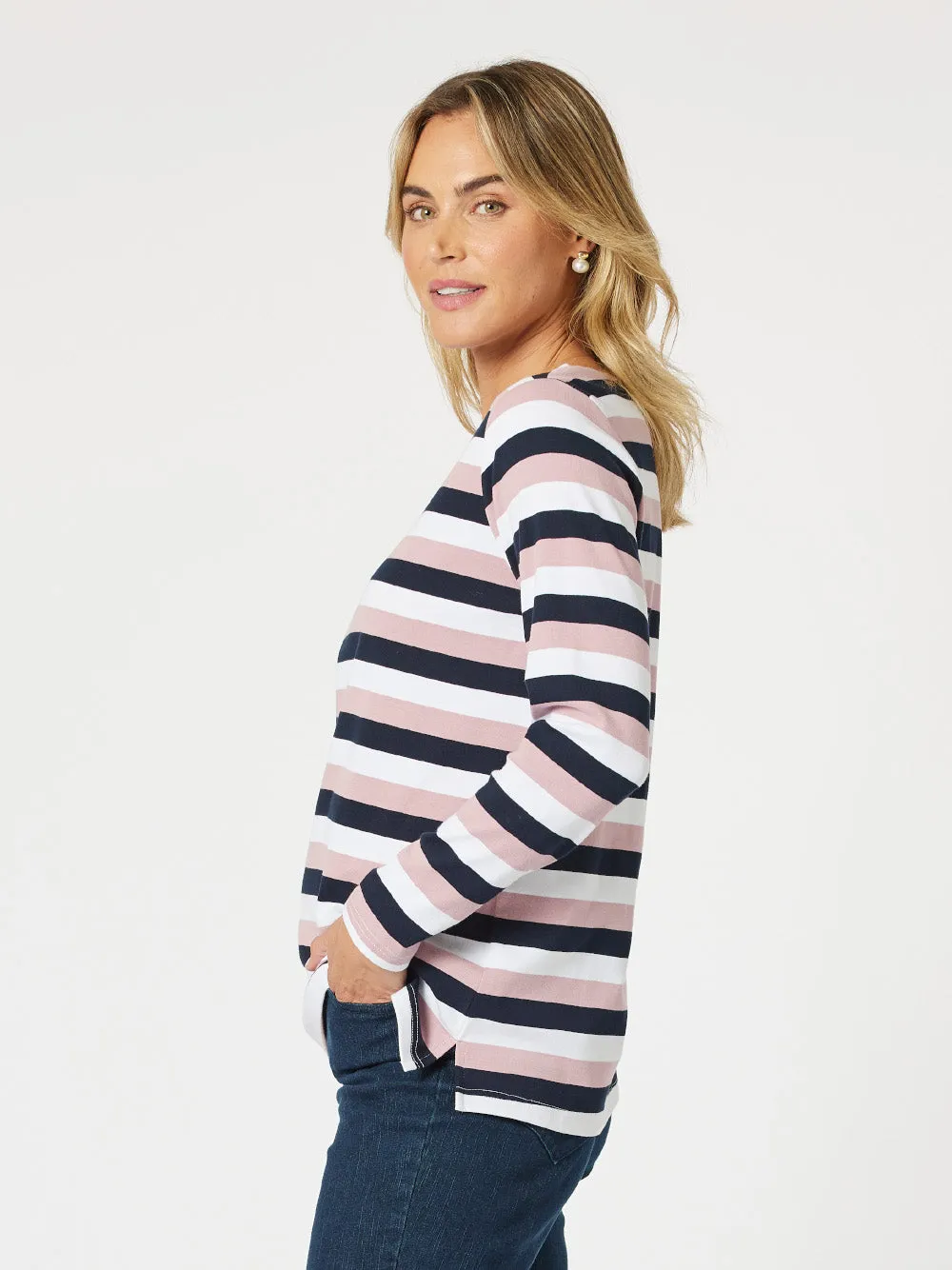 Laguna Stripe Long Sleeve Tee - Orchid sold by RC & Co product image thumbnail 3