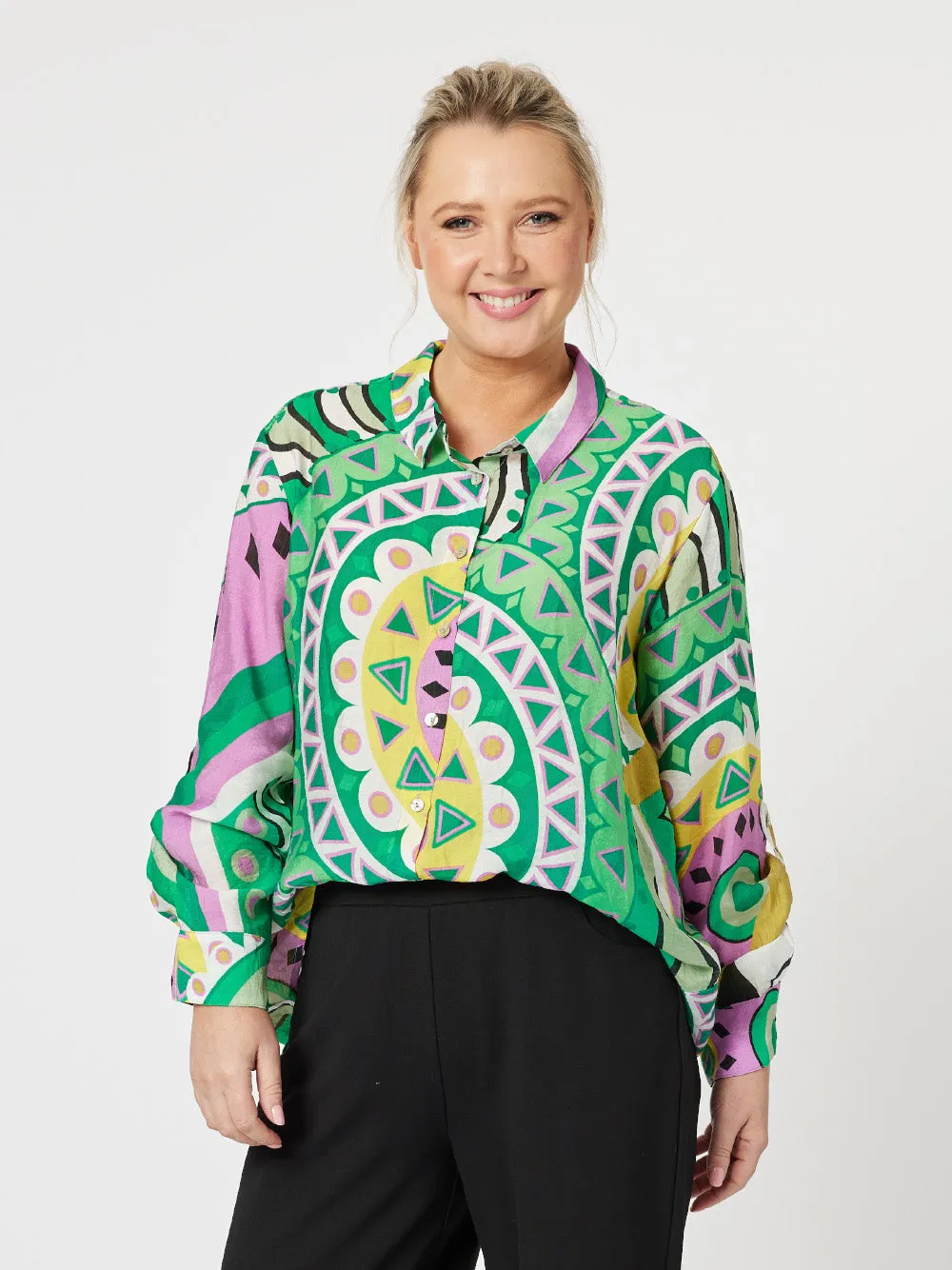 Mosaic Print Shirt - Multi sold by RC & Co