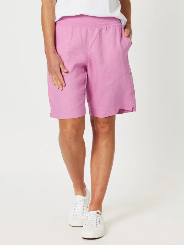 Jordan Linen Short - Orchid sold by RC & Co