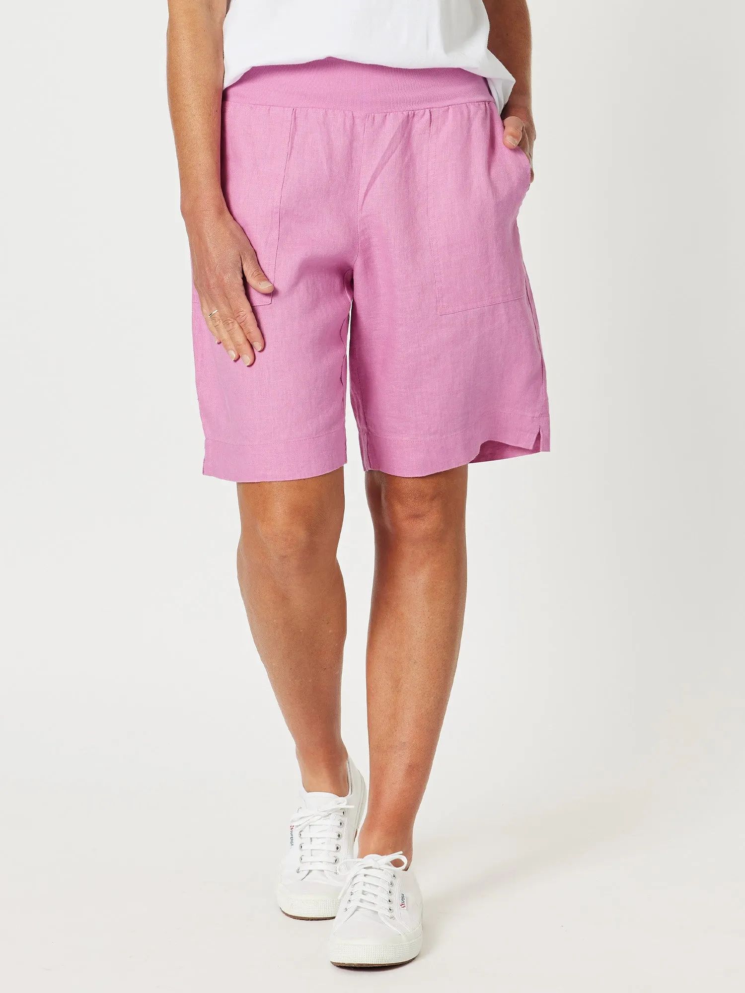 Jordan Linen Short - Orchid sold by RC & Co