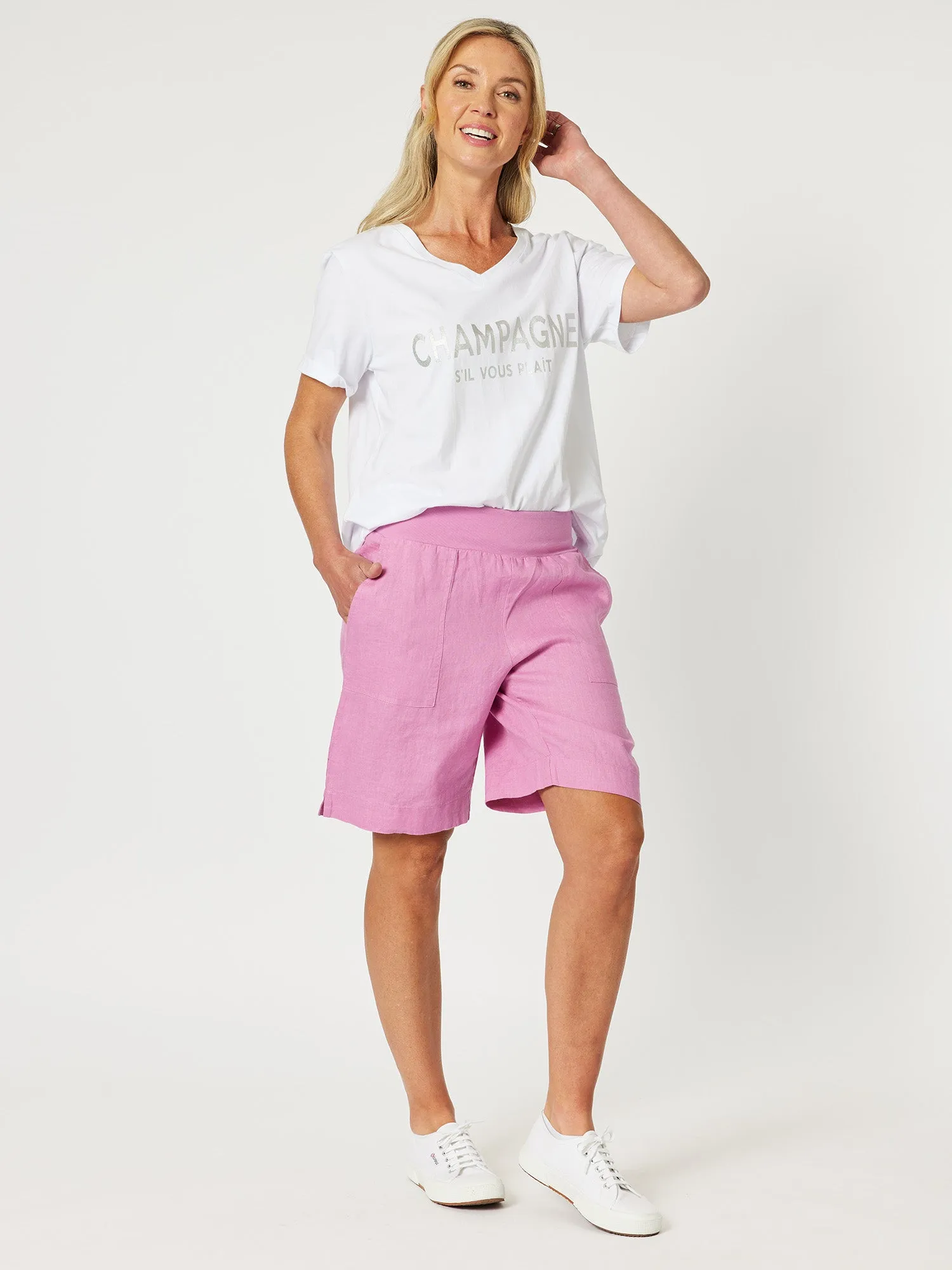 Jordan Linen Short - Orchid sold by RC & Co product image thumbnail 4