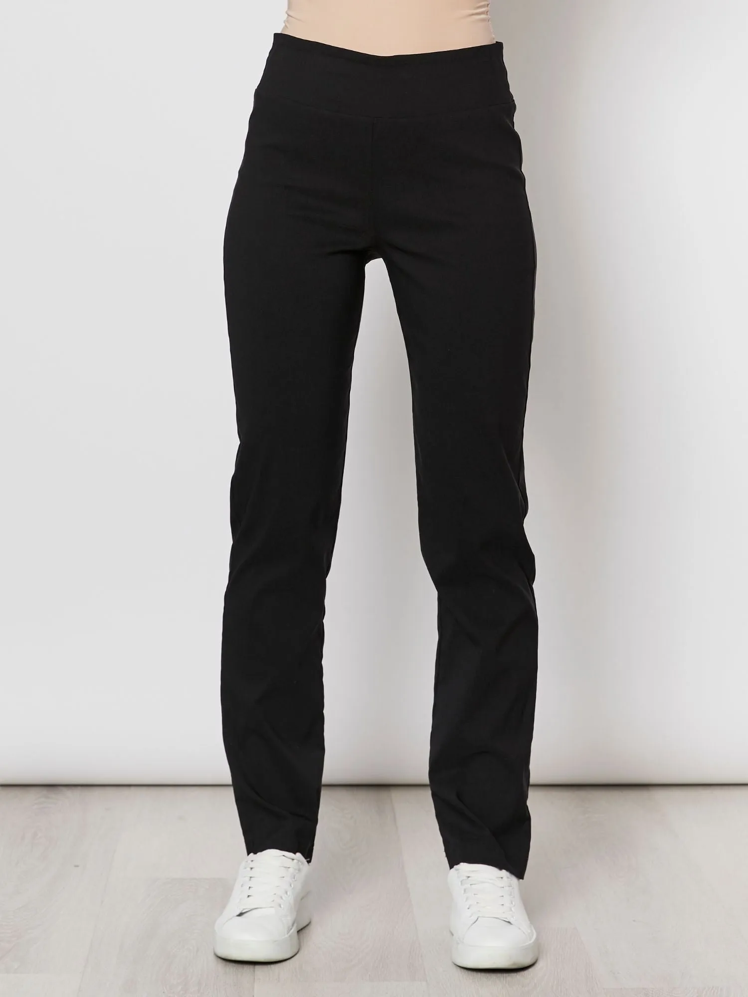Trouser Leg Ponte Pant - Black sold by RC & Co